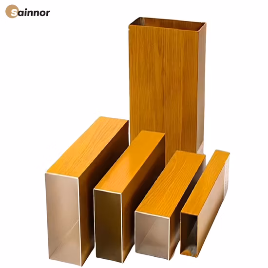 Cost Effective Solution Wood Grain Surface Treatment Kitchen Aluminum Profile